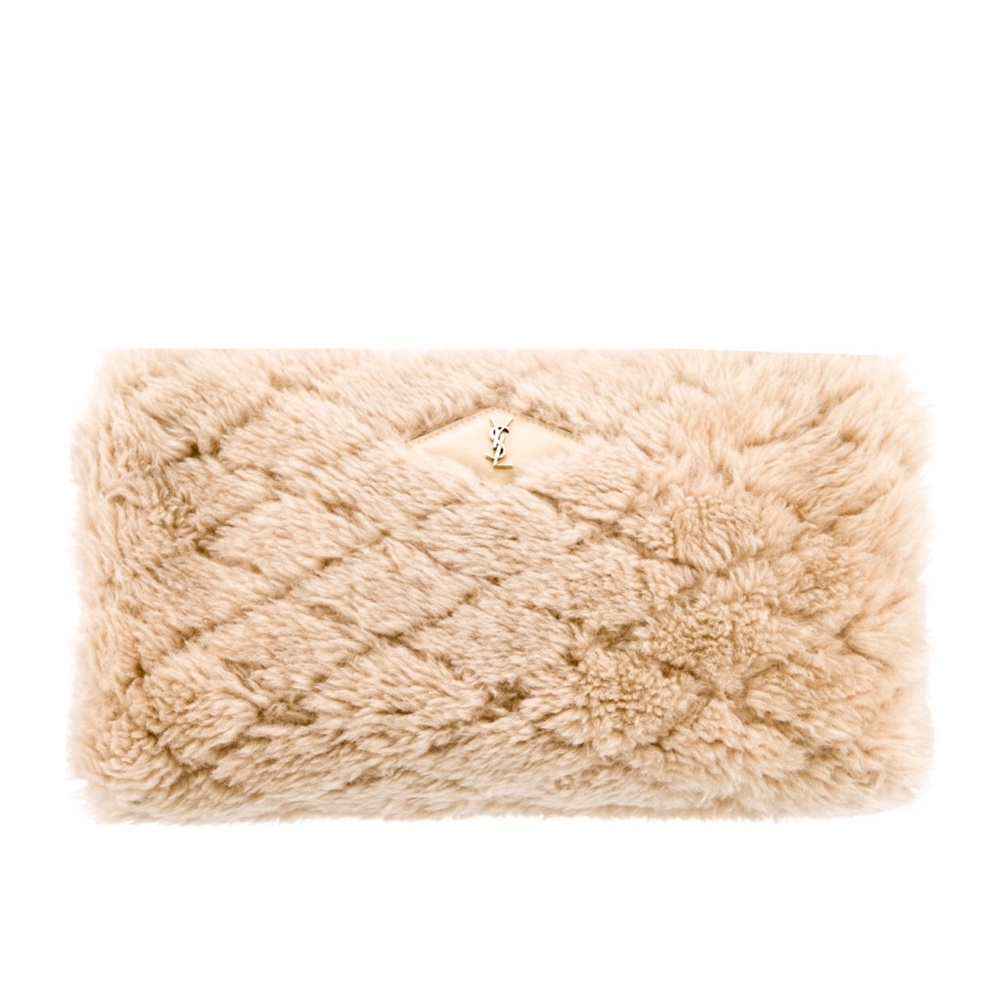 Yves Saint Laurent Cream Quilted Clutch
